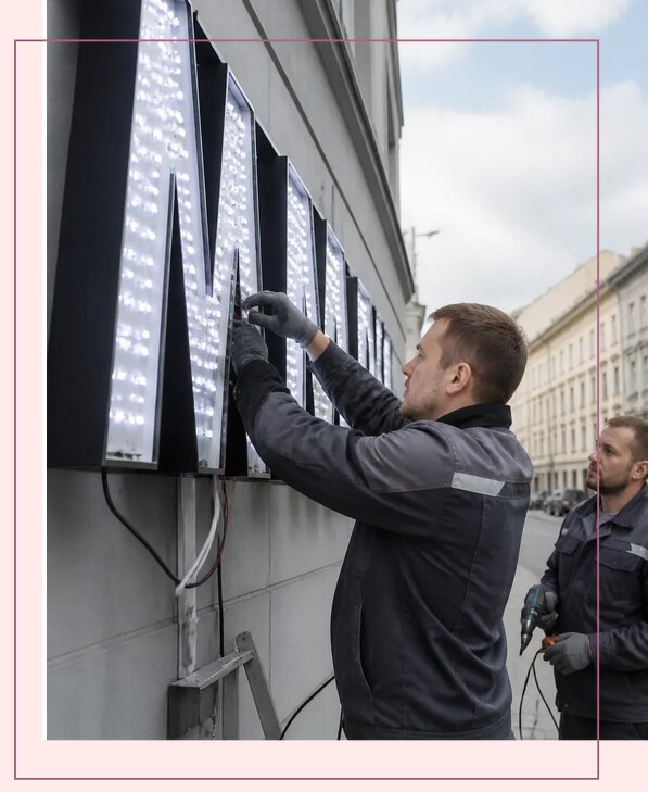Изготовление и монтаж светодиодных LED вывесок в Ступине