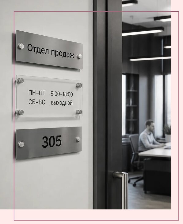 Офисные таблички на дверь в Ступине по цене от 5093 р. | Аванза-Стп
