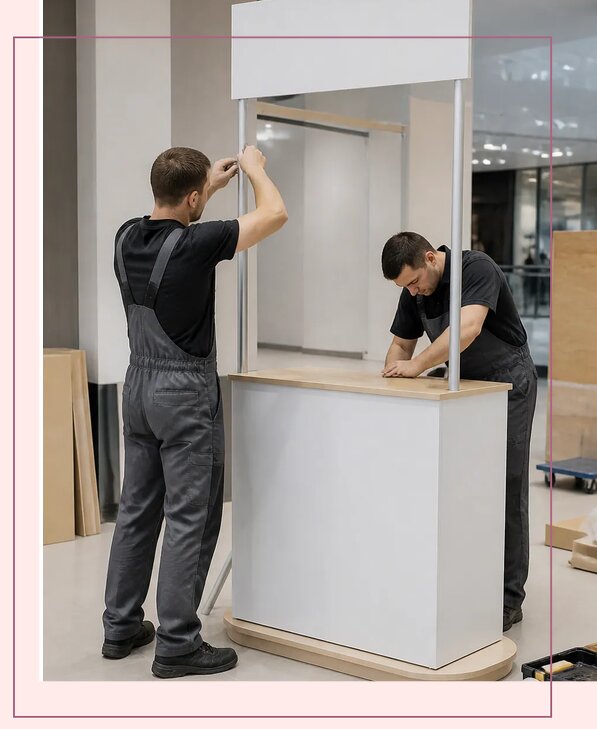 Изготовление и монтаж промостоек для рекламы в Ступине