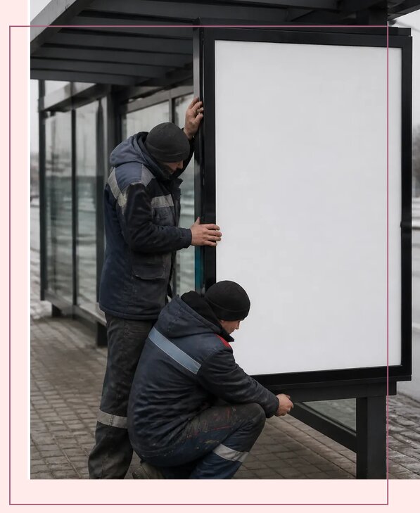 Изготовление и монтаж рекламы на остановках в Ступине